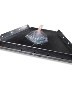 Connecting piece fixated f-hopper 1250 to silo boot